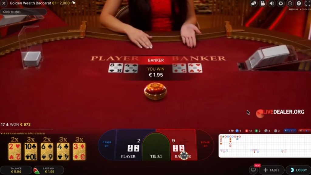 Golden Wealth Baccarat - Game play 2 - bonus8881